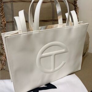 Telfar White Women's Tote Bag